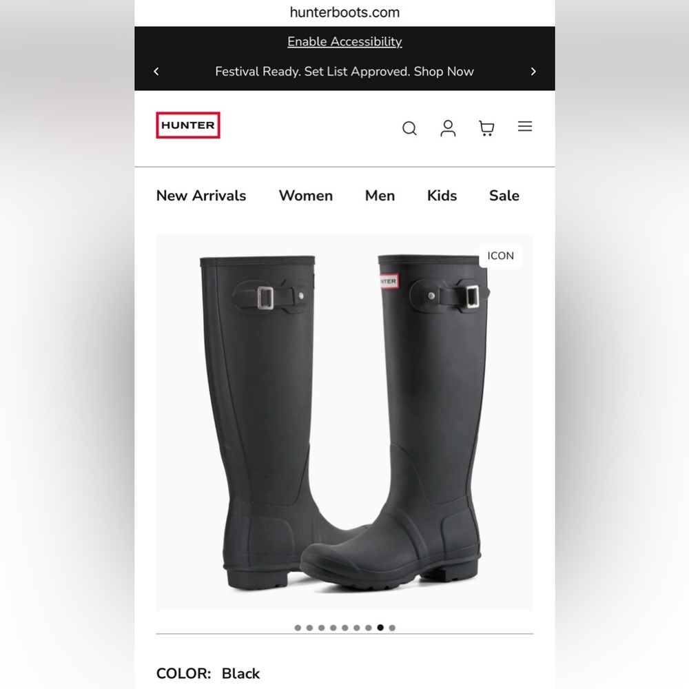 Hunter Rain boots, original tall classic style, excellent like new condition!